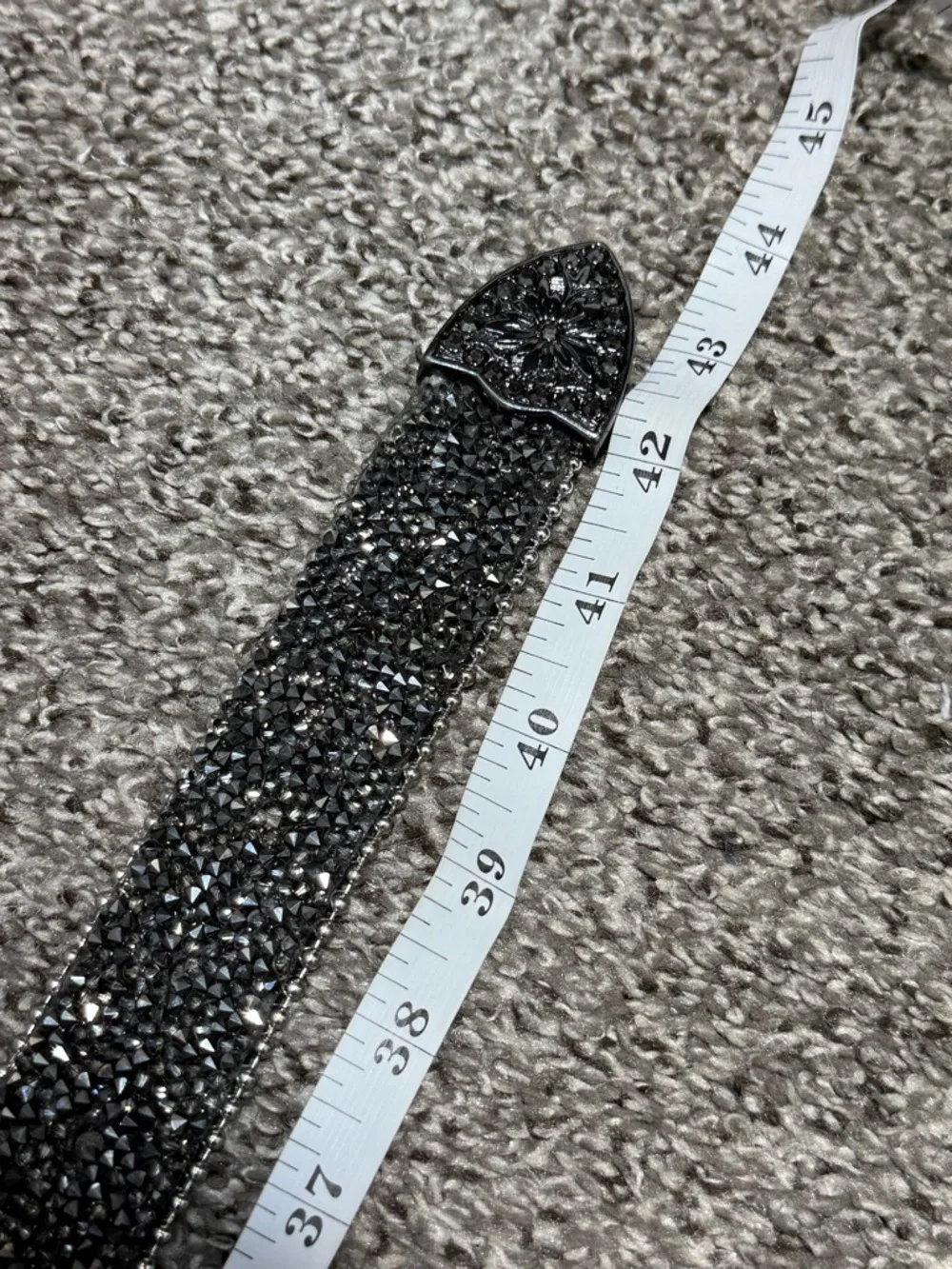 Studded Womens Genuine Leather Belt Women Small Rhinestone Silver Black Western